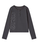 BONE WINGS Henley Neck Long Sleeve T-shirt