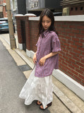 [BAONHAUS] Kinens Over Check Short Sleeve Shirt