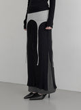 Vero Layering Color Matching Long Skirt