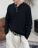 Revved henley neck knit