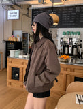 Dirt incision dyeing semi crop jacket