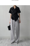 Pastel one-tuck wide slacks