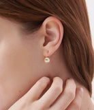 H-edition Dessert Ball Silver Pearl Earring