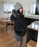 Cor Stud Trimming Fur Warmer Hood Zip-Up
