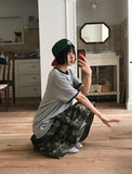 DOUBLE FRILL CAMO SKIRT