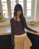 Seka Dot Crop Basic Cardigan