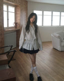 Kenny Stripe Frill Strap See-Through Blouse