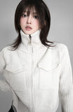 Urban High-Neck Knit Zip-Up