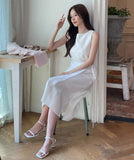 Roselle Layered Wrap Sleeveless Long One Piece