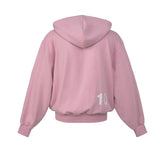 lettering hoodie zip-up