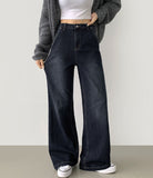 Loose Wide Bootcut Fit Banding Span Denim Pants