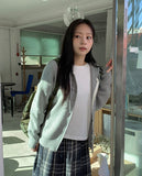 Kencol Warmer Hoode Zip-Up Knit Cardigan