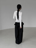 Ruffle Belt Skirt Pants