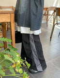 [unisex] Holet side color matching nylon wide pants