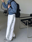 Cross string nylon pants