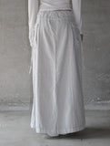 Pigmented cut cargo long skirt