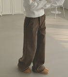 Corduroy Banding Bonding Brushed Loose Bootcut Pants