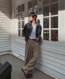 Spring Pintuck Wide Slacks