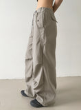 Ronber Pocket String Slit Wide Two-Way Pants