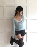 Echoes Button Long Sleeve T-shirt
