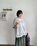 Chumin Sporty Color Matching Nylon Over Short Sleeve Tee