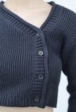 Epin Crop Diagonal Button Knit