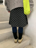 Bokyua brushed dot fleece banding midi skirt