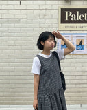 Gaven Check Ribbon Long Tiered One Piece