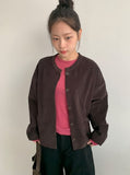 Decal Tencel Wool Round Long Sleeve Tee