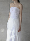 Frill mesh layered tube top