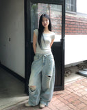 Bendy Slim Ribbed Two-Way Short Sleeve