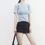 Riffen reverse slit T-shirt