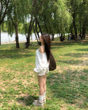 Reason See-through Deep V-Neck Long Sleeve