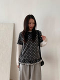 Kyaoli Dot Frill Short Sleeve Tee