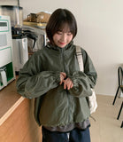 [unisex] Konite glossy string over hood wind jacket