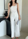 Delia Cotton Wide Banding Denim Pants