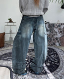 Dianne Curved Cargo Denim Pants