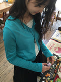 Pocon U-neck Color Basic Cardigan