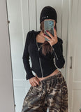 Three cubic short beanie
