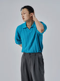 Pop-up open collar knit
