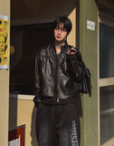 Carter Cross Rivet Vintage Leather Jacket