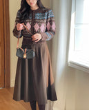 Lena Wool Brushed Banding Flare Skirt