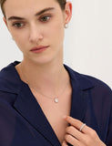 Essence Silver (W) Lab Diamond Double Room Pave Necklace S