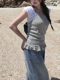Bohol Dot Frill Halterneck Layered Sleeveless