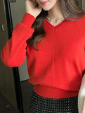 Yonid V-neck plain knit