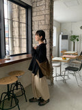 Cotina V-neck Slit Cable Knit