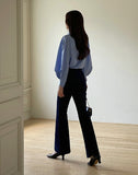 Bland Pintuck Puff Collar Shirt