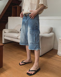 Frey Cutoff Cargo Denim Shorts