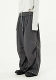 Hem snap pintuck nylon banding pants