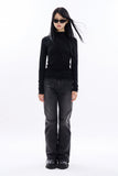 Bega rough crop bootcut denim pants